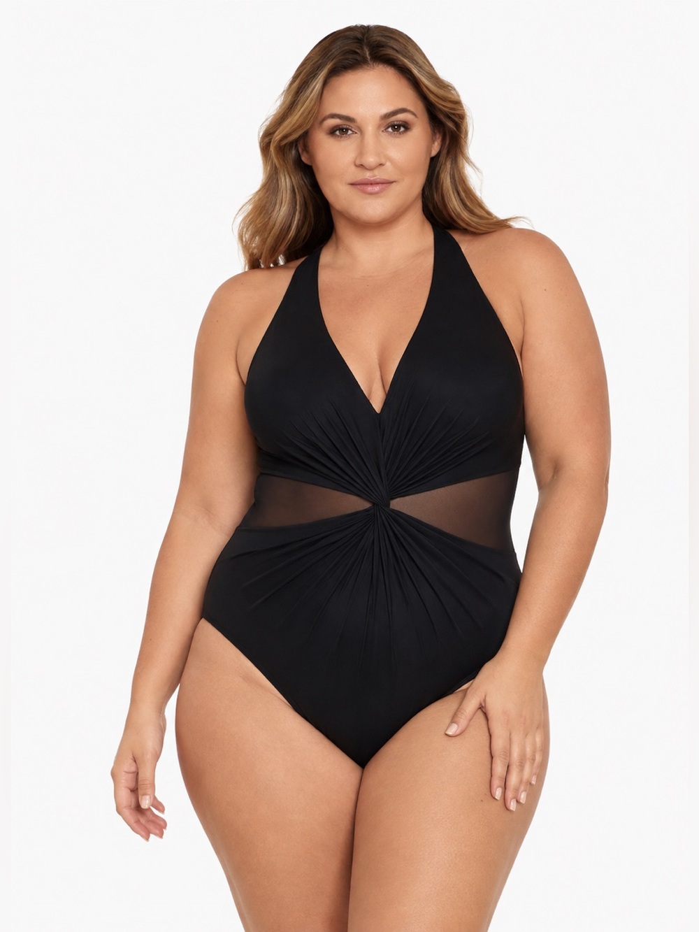 MIRACLESUIT NEW Illusionist Wrapture One-Piece Swimsuit black